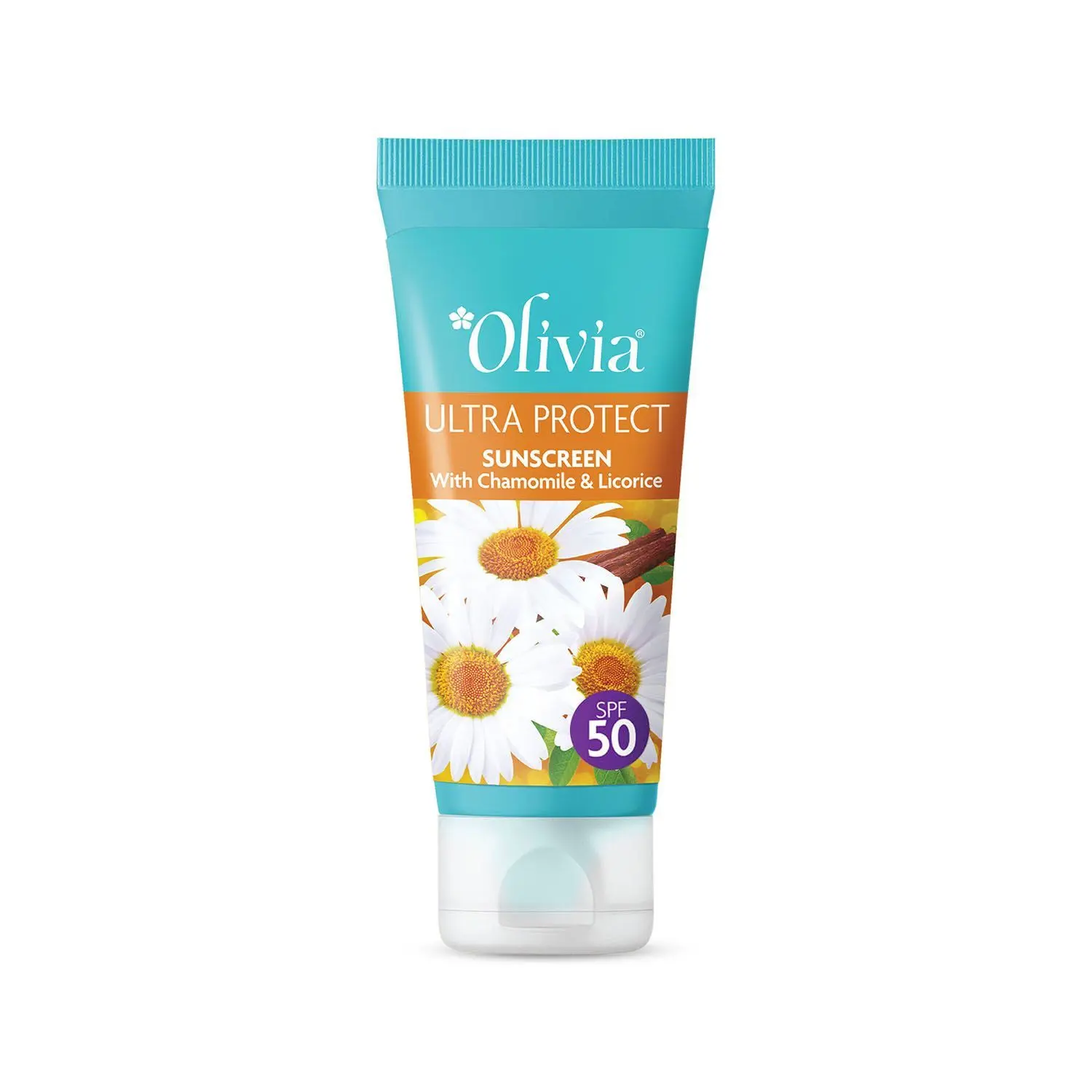 Olivia Sunscreen SPF-50 Ultra Protect Plus with Chamomile & Licorice, Paraben & Sulphate free - 50g Cream