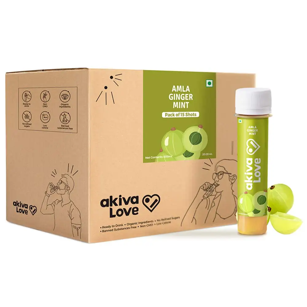 Akiva Vitamin C Amla Honey Ginger Pack of 15,  Natural  40 ml