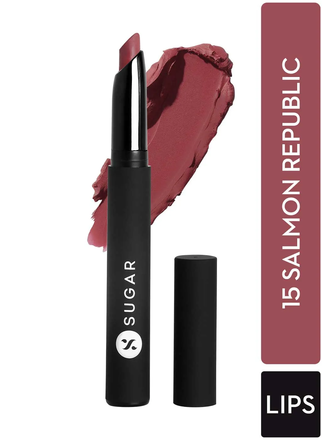 SUGAR Matte Attack Transferproof Lipstick - 15 Salmon Republic (Deep Salmon Pink)