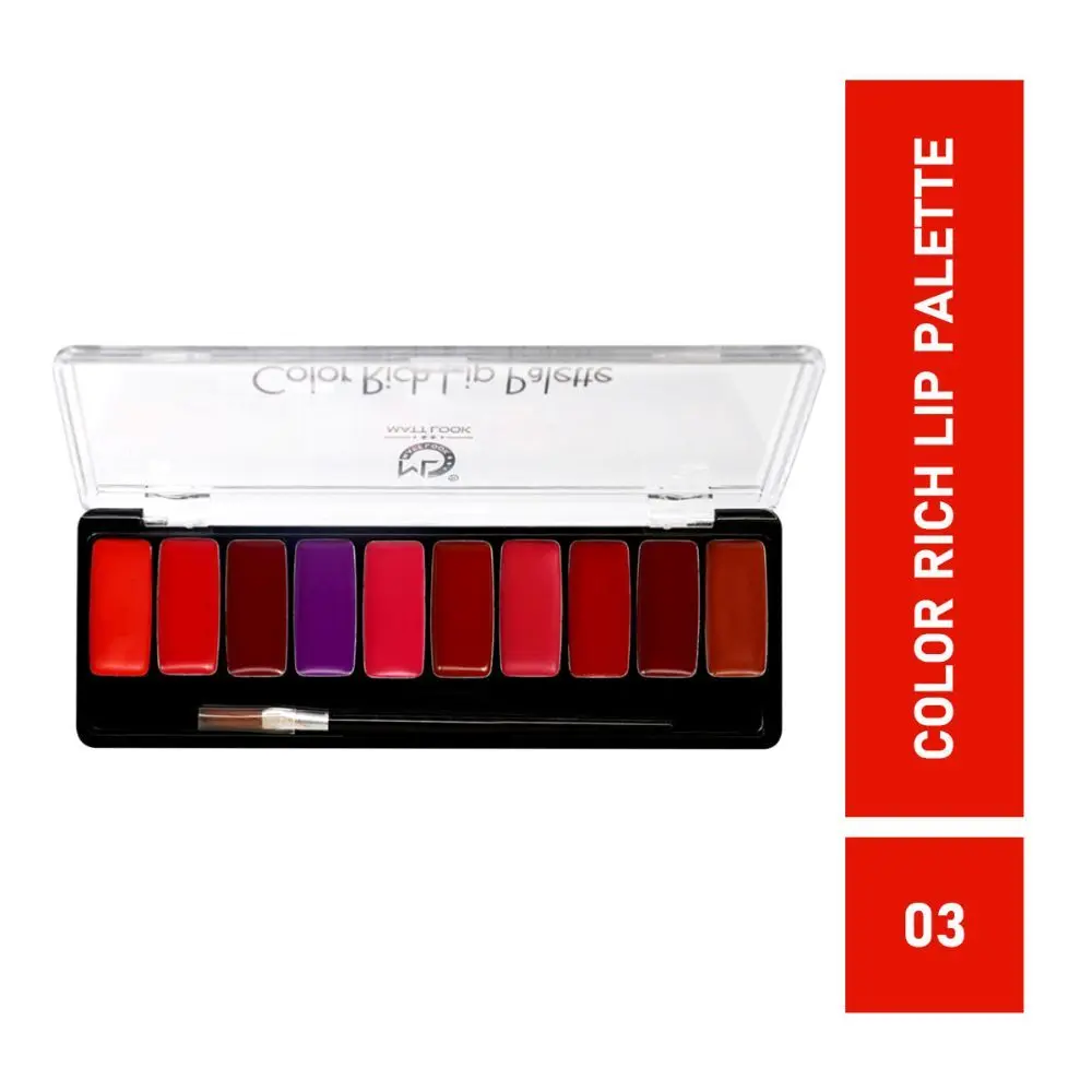 Mattlook 10 Color Rich Lip Palette, Multicolor-03 (8gm)