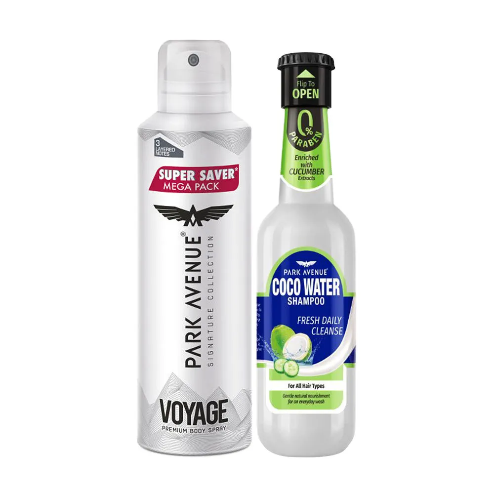 Park Avenue Mega Pack Signature Voyage Premium Deodorant Body Spray And Coco Water Shampoo