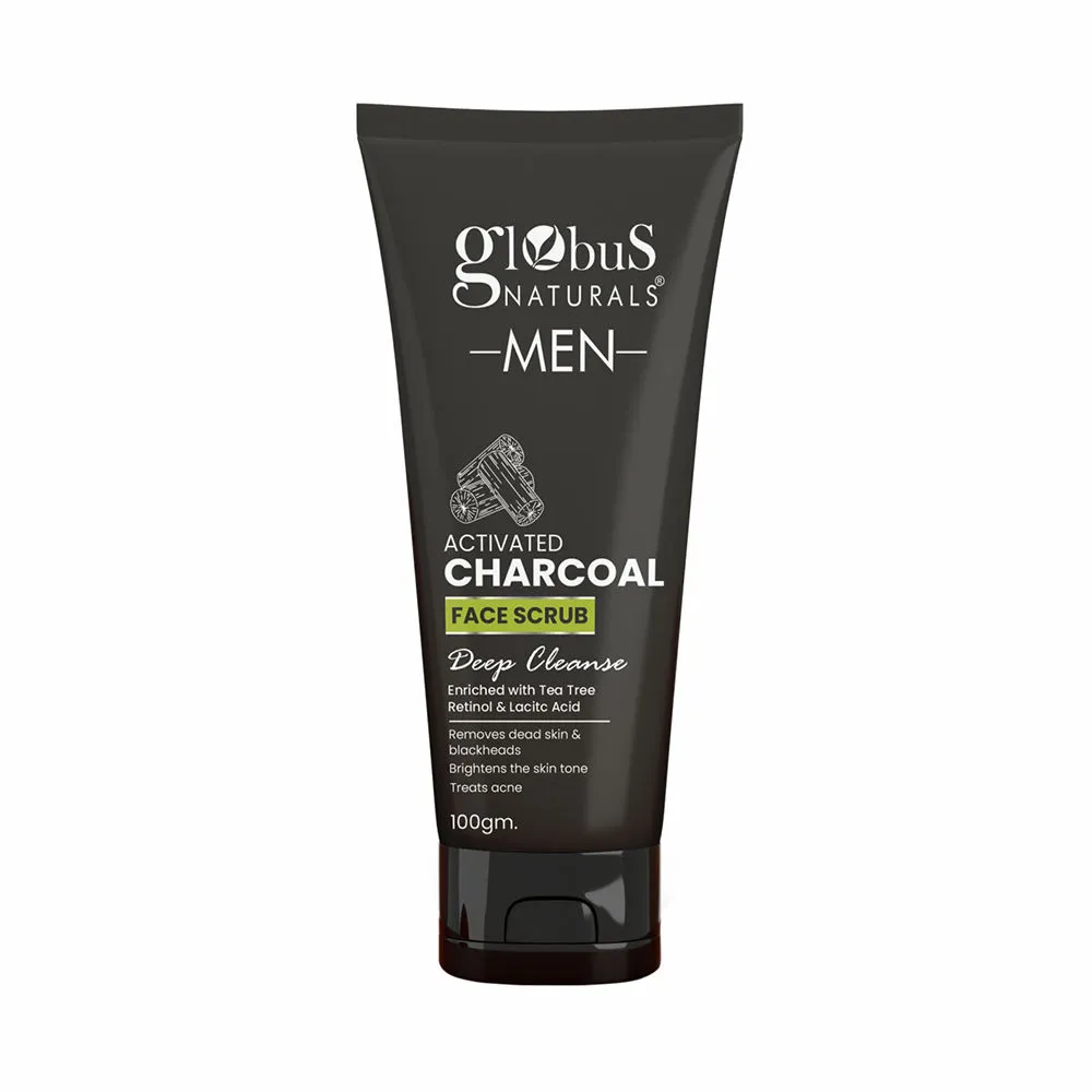 Globus Naturals Men Activated Charcoal Face Scrub