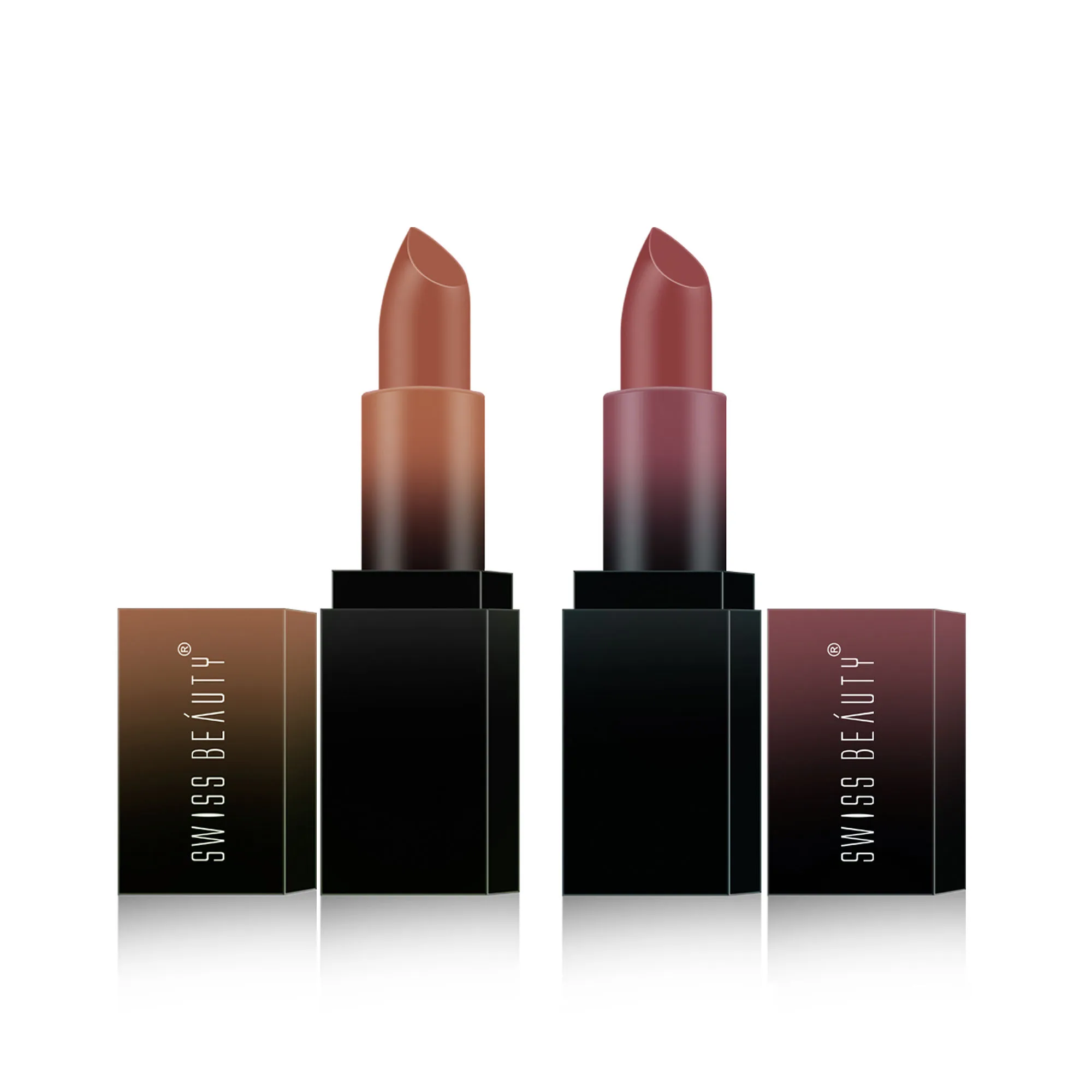 Swiss Beauty Be Bare & Beautiful HD Matte Lipstick - Set Of 2