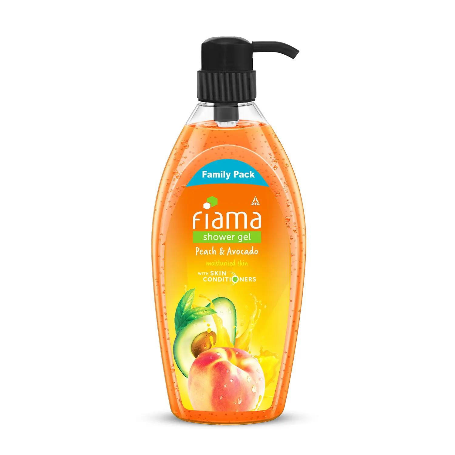 Fiama Shower Gel Peach & Avocado Body Wash with Skin Conditioners for Moisturised Skin, 900 ml bottle, Family pack