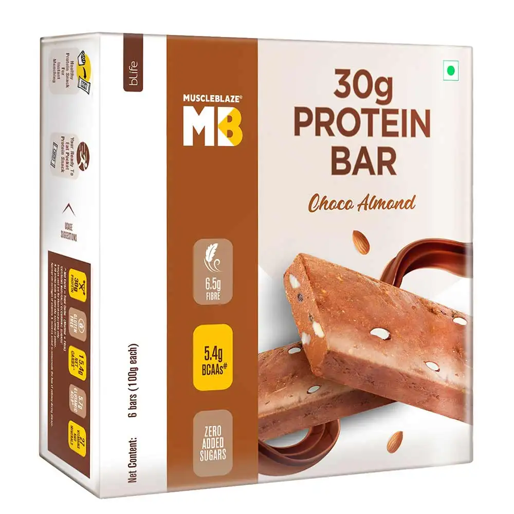 MuscleBlaze Hi-Protein Bar (30g Protein) OP,  6 bar(s)  Choco Almond