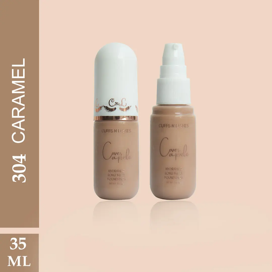 Cuffs N Lashes Cover Capsule Hydrating Foundation, Caramel 304