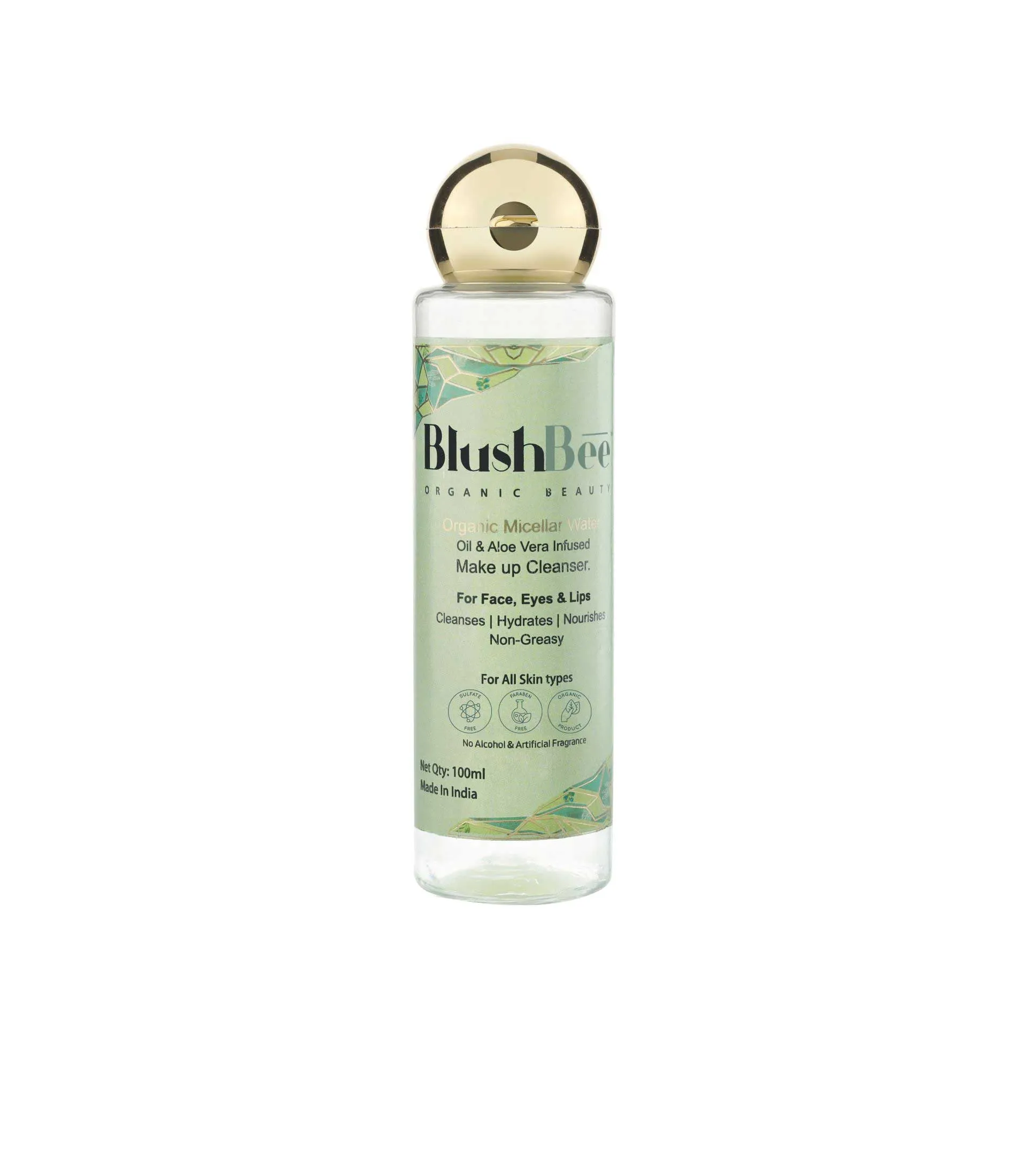 BlushBee Beauty Organic Micellar Water With Oil And Aloe Vera Extract Makeup Remover