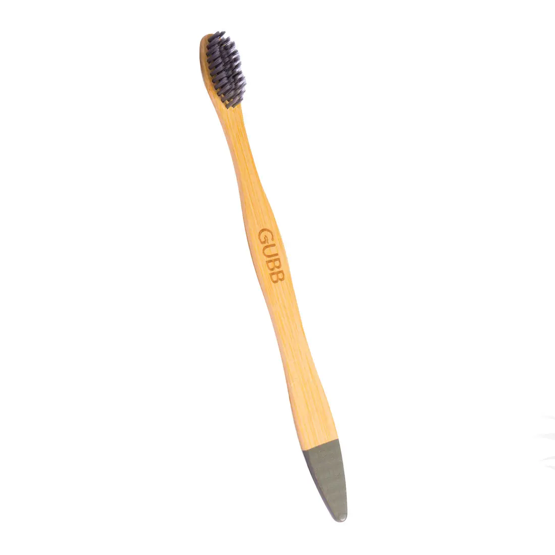 GUBB Organic Bamboo Toothbrush For Adults With Soft Bristles, Eco Friendly, Biodegradable & BPA Free - Charcoal