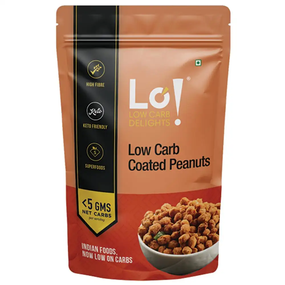 Lo! Foods Low Carb Coated Peanuts,  High Protein Snacks | Healthy Snacks  200 g