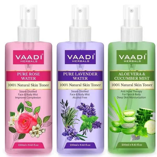 Vaadi Herbals Rose Water, Lavender & Aloe Vera Skin Toners