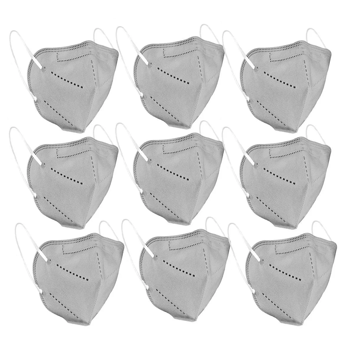 OOMPH Pack Of 9 Kn95/n95 Anti-pollution Reusable 5-layer Mask (grey )