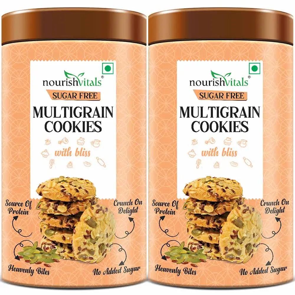 NourishVitals Cookies,  0.120 kg  Multigrain (Sugar Free) Pack of 2