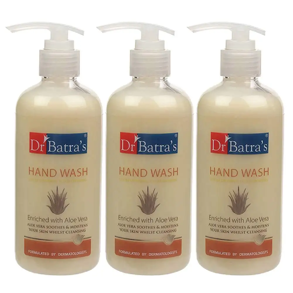 Dr Batra's Hand Wash,  Enriched with Aloe Vera  300 ml  Kills 99.99% of Germs (Pack of 3)