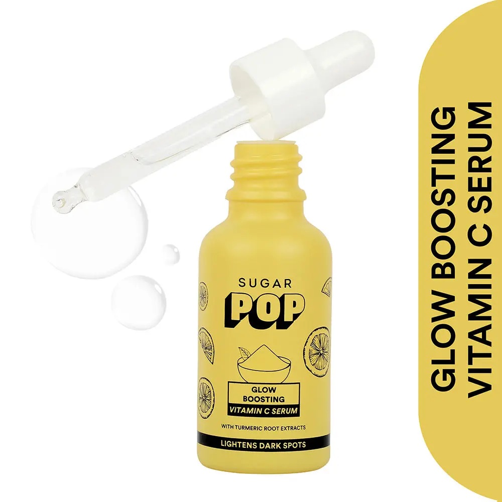 SUGAR POP Glow Boosting Vitamin C Serum - Infused with Hyaluronic Acid, Turmeric Root Extracts, and Glycolic Acid to keep Skin Soft, Smooth and Clear