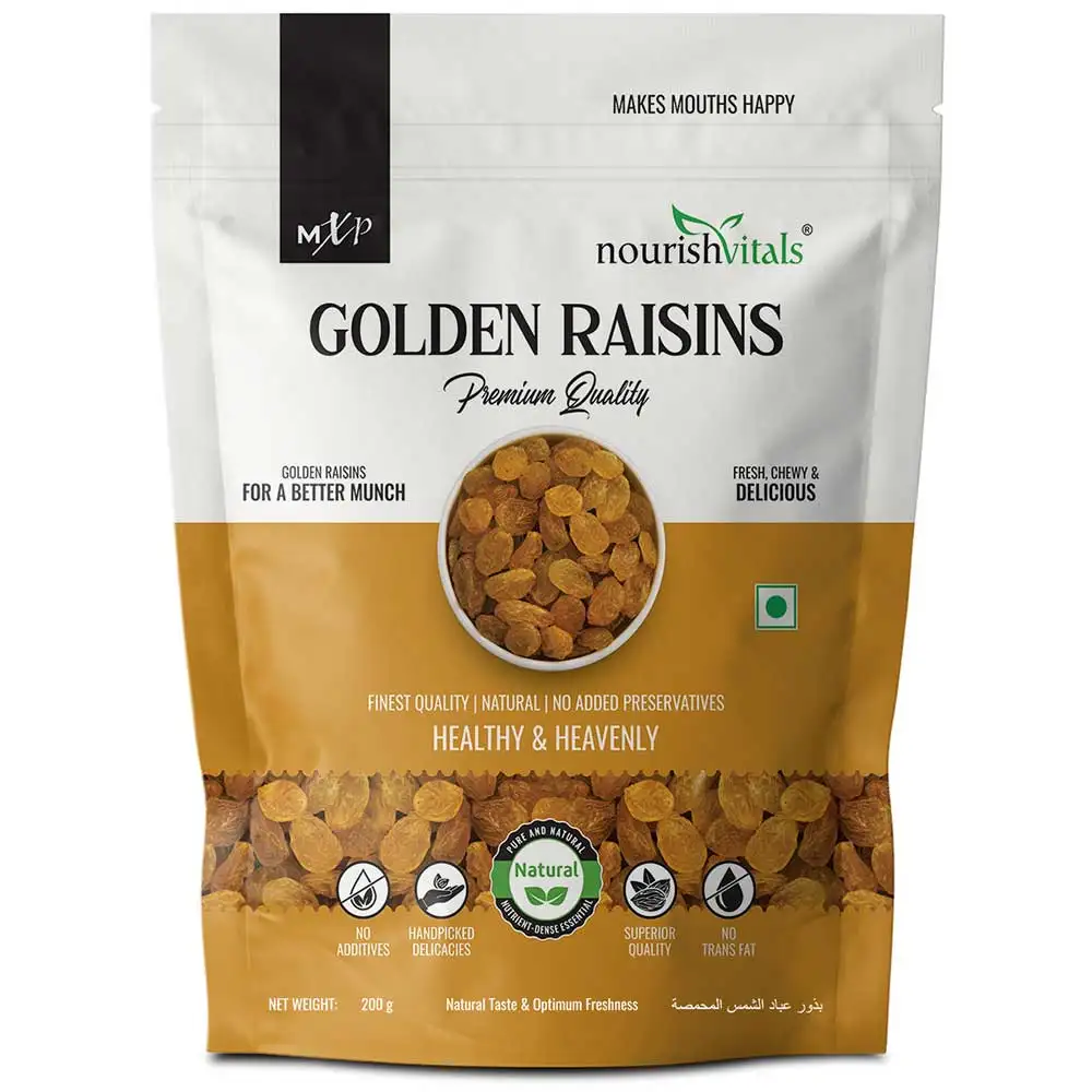 NourishVitals Golden Raisins Premium Quality,  Unflavoured  200 g