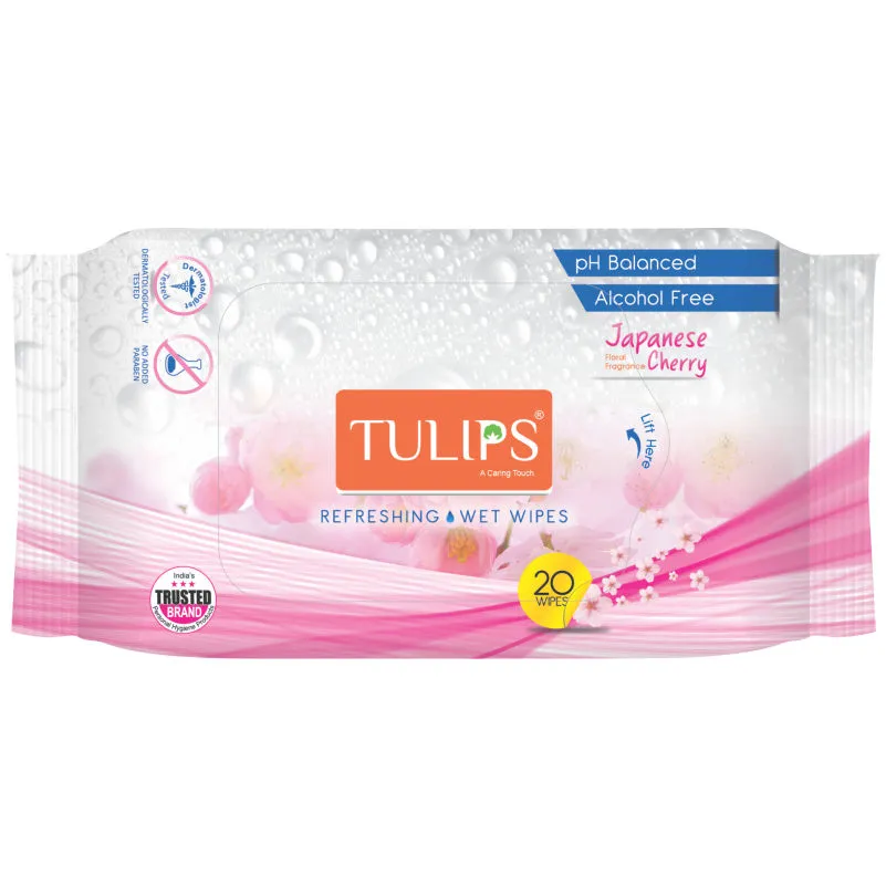 Tulips Refreshing Wet Wipes (Japanese Cherry)