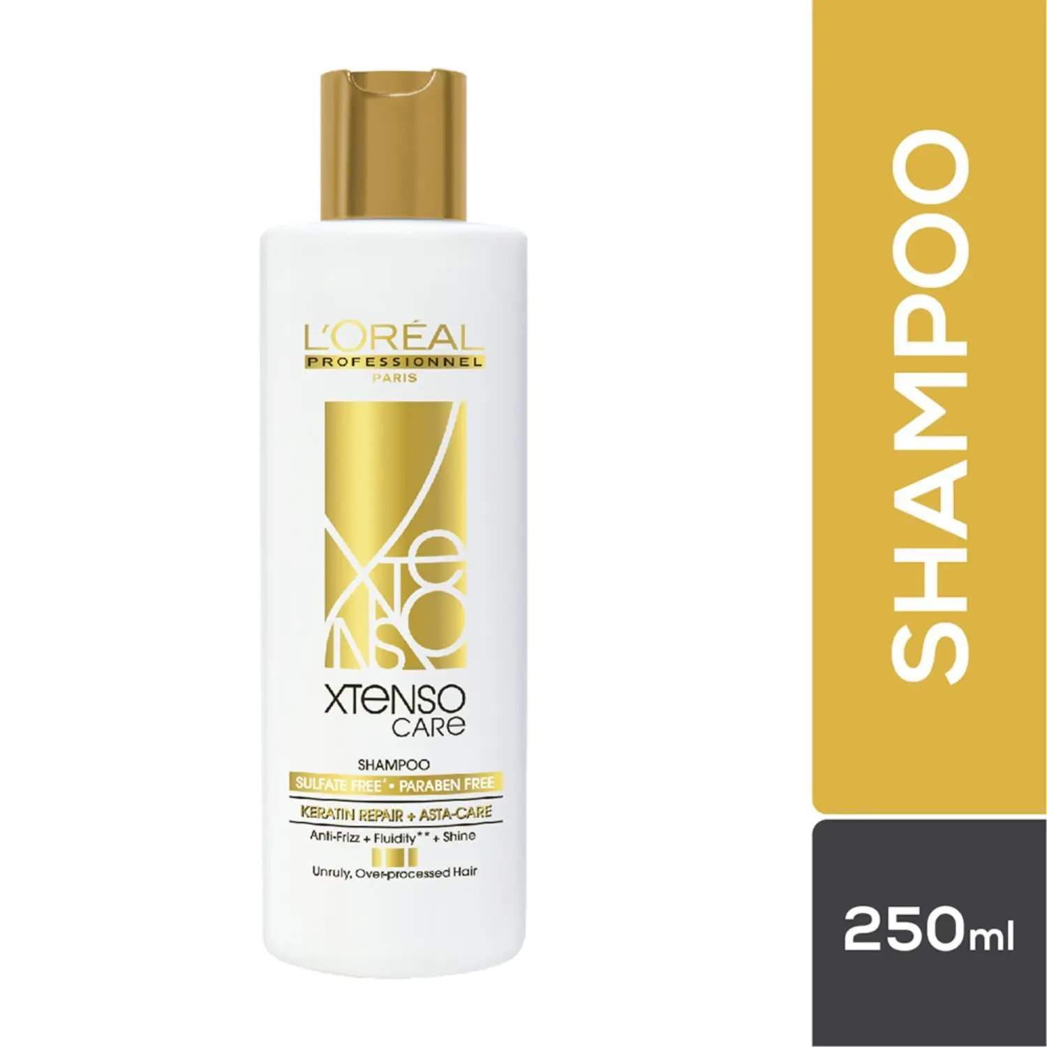 L'Oreal Professionnel Xtenso Care Sulfate-free Shampoo|For all hair types|Gently cleanses, controls frizz and adds shine|With Keratin Repair (250ml)