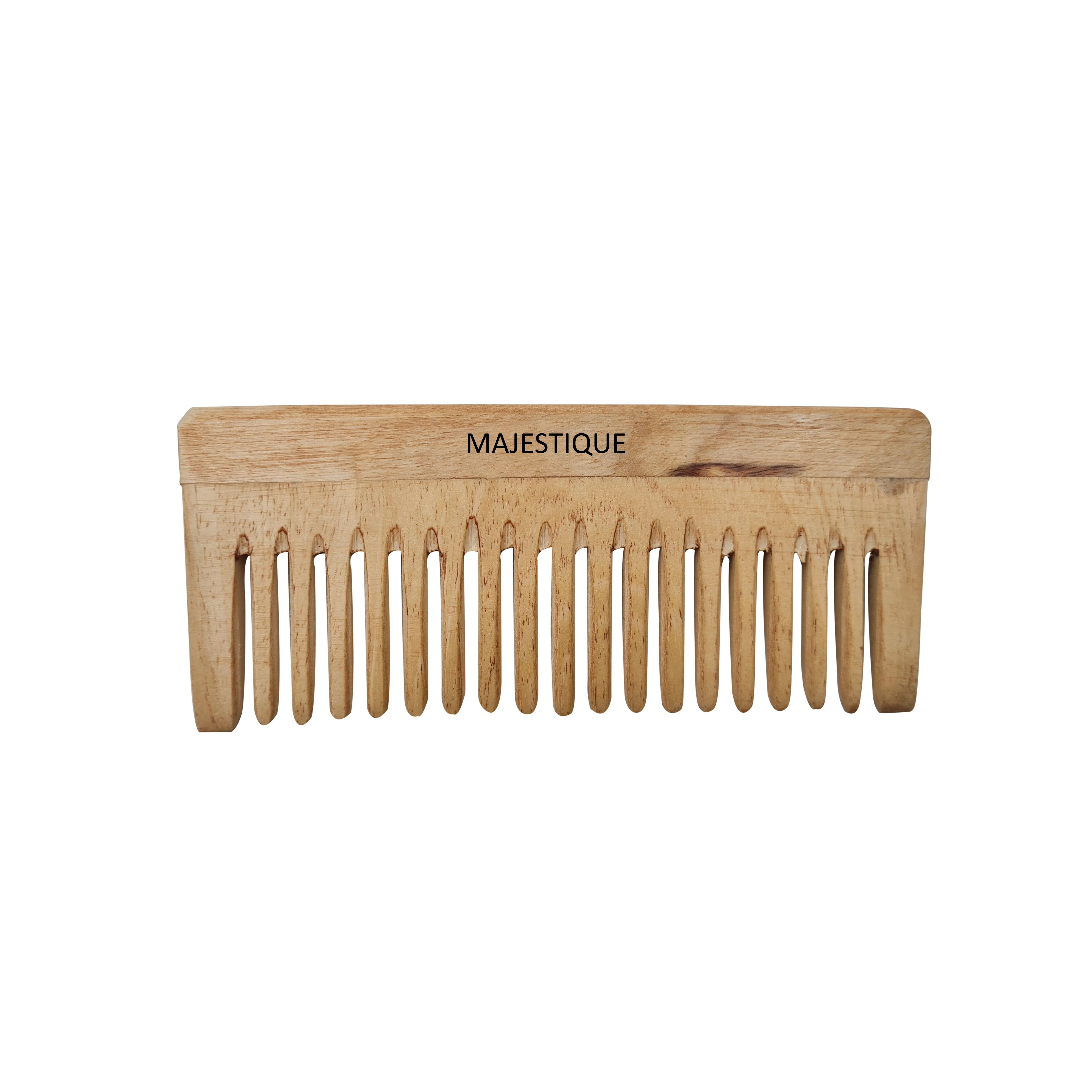 Majestique Wooden Wide Tooth Hair Comb