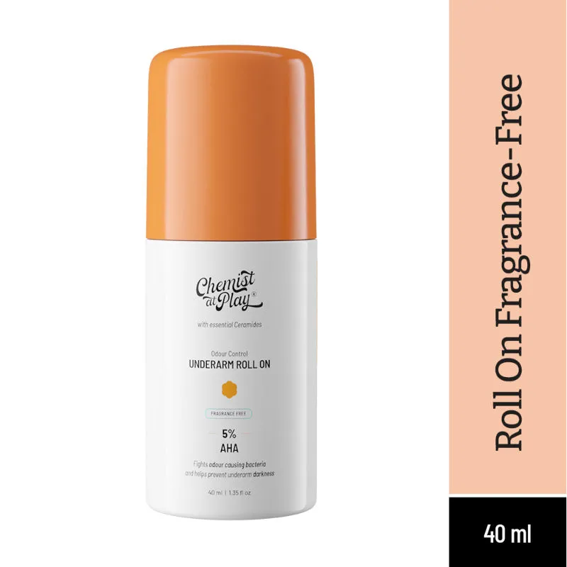 Chemist At Play Fragrance Free Under Arm Roll On For Lighter, Even-Toned And Odour Free Underarms