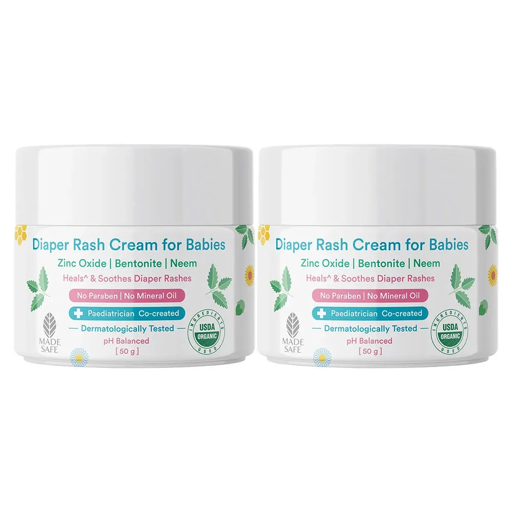 BabyChakra Diaper Rash Cream, Treats & Prevents Rash Non-Sticky Formula, Deep Nourishment (50 g x 2)