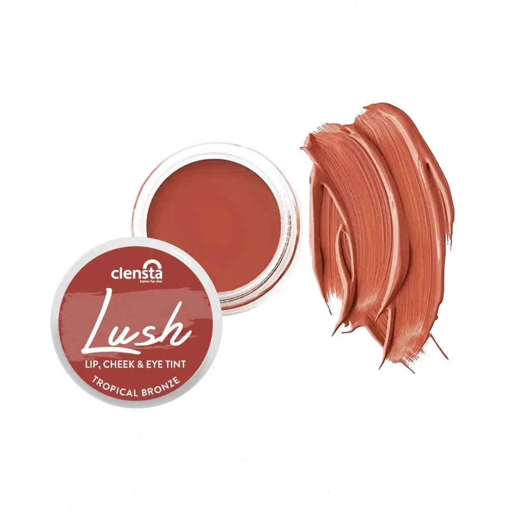 Clensta Lush Blush lip and cheek tint - Tropical Bronze| 5 gm| With Red Aloe Vera and Jojoba Oil| Better Lip Tone and Soft Texture| Cheeks Blush