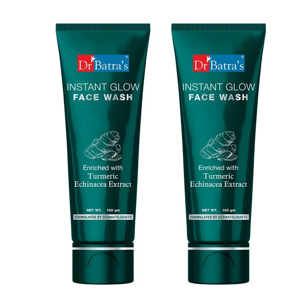 Dr Batra's Instant Glow Face Wash Enriched With Tumeric For Healthy & Glowing Skin - 100 gm (Pack of 2)