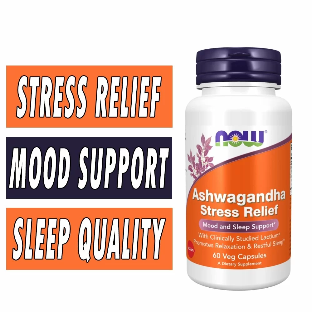 NOW Ashwagandha Stress Relief - 60 Veg Caps