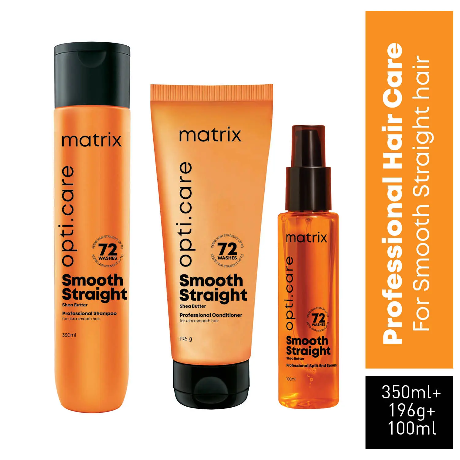 Matrix Opti Care Professional Ultra Smoothing Shampoo + Anti-Frizz Conditioner + ANTI-FRIZZ Hair Serum (200ml + 196gm+100ml