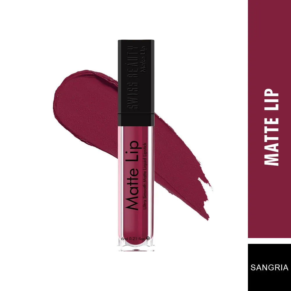 Swiss Beauty Matte Lip Ultra Smooth Matte Liquid Lipstick - 25 Sangria