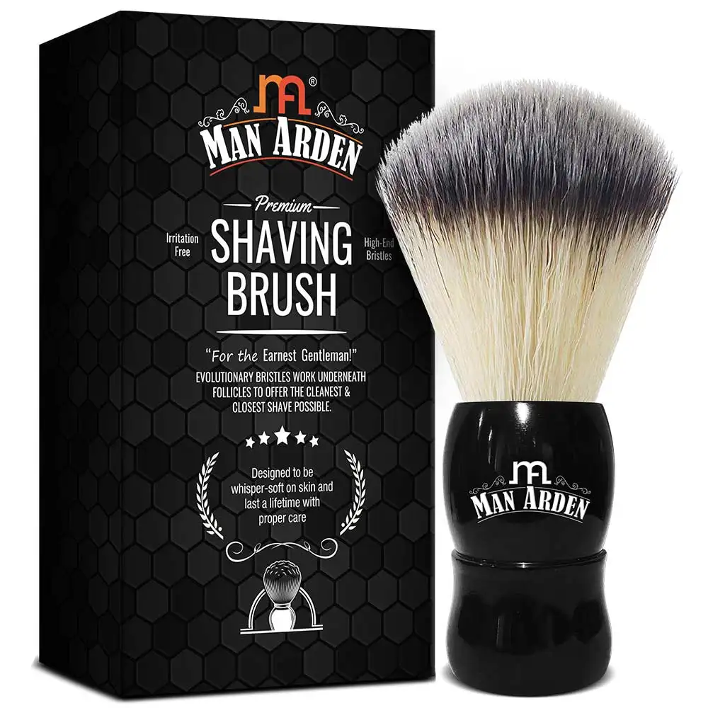 Man Arden Premium Shaving Brush,  1 Piece(s)/Pack  With Ultra Soft & Absorbent Bristles (Elegant Black)