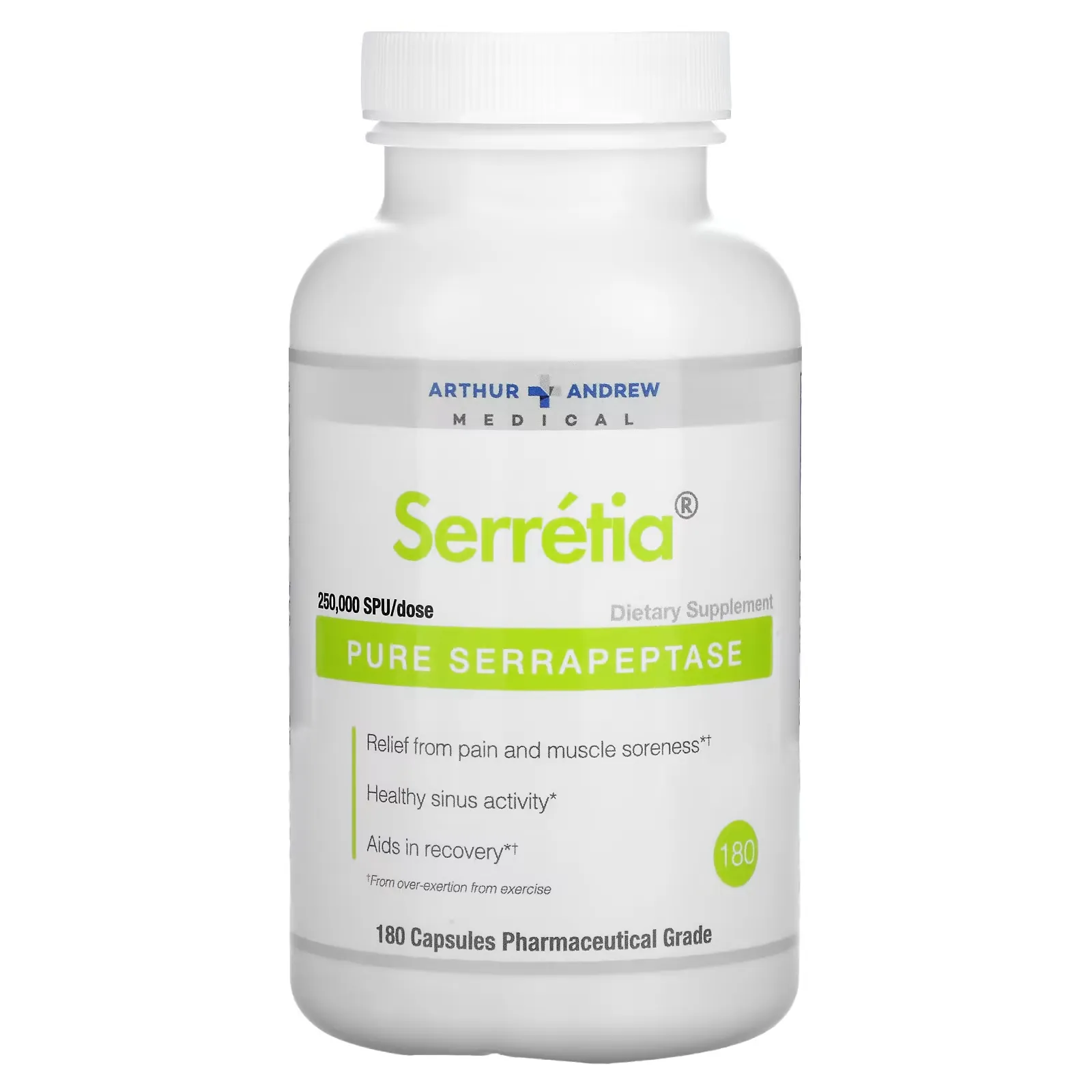 Serretia, Pure Serrapeptase, 125,000 SPU, 180 Capsules