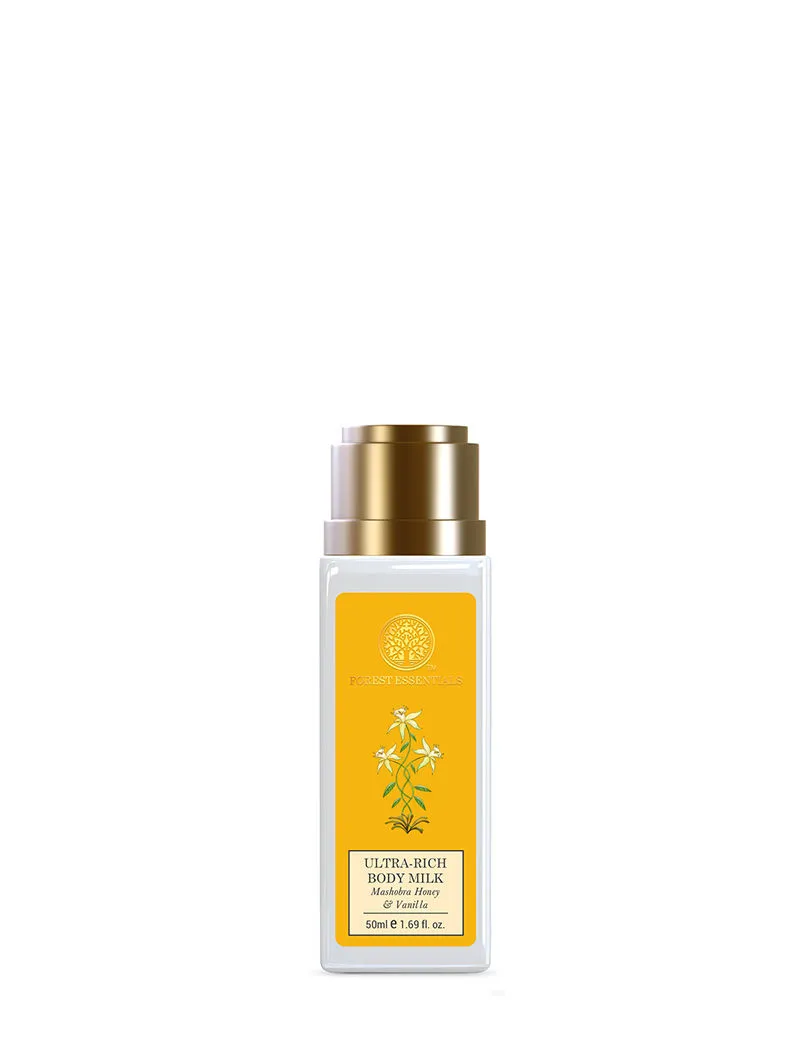 Forest Essentials Travel Size Ultra-Rich Body Milk Mashobra Honey & Vanilla (Body Lotion)