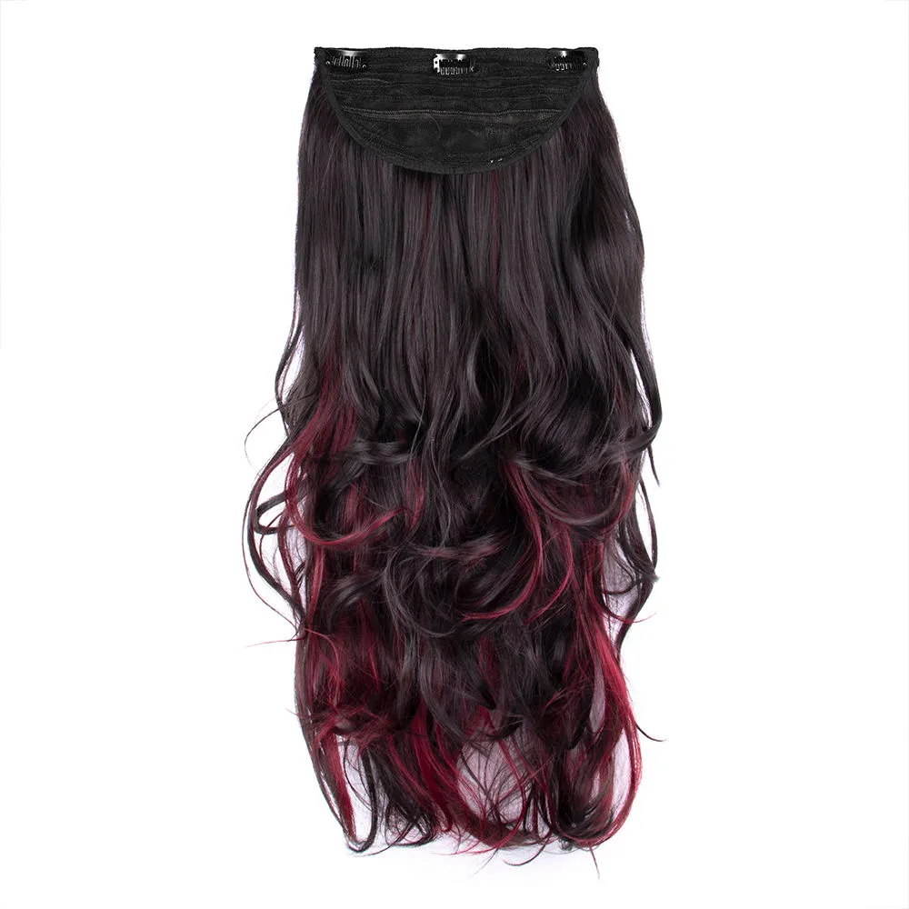 Streak Street Clip-In 24 Out Curl Burgundy Hair Extensions