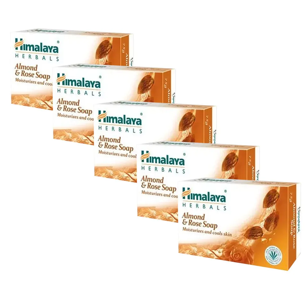 Himalaya Moisturizing Almond & Rose Soap - Pack of 5