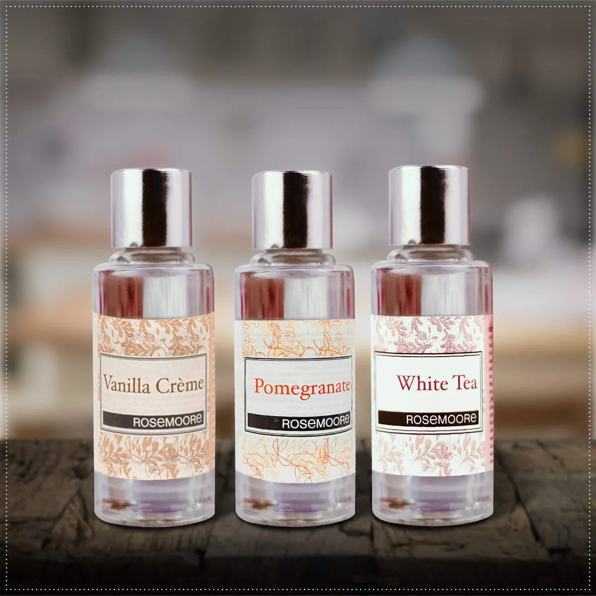 Rosemoore Aroma Diffuser Oil Pack Of 3 Vanilla & Creme White Tea Pomegranate