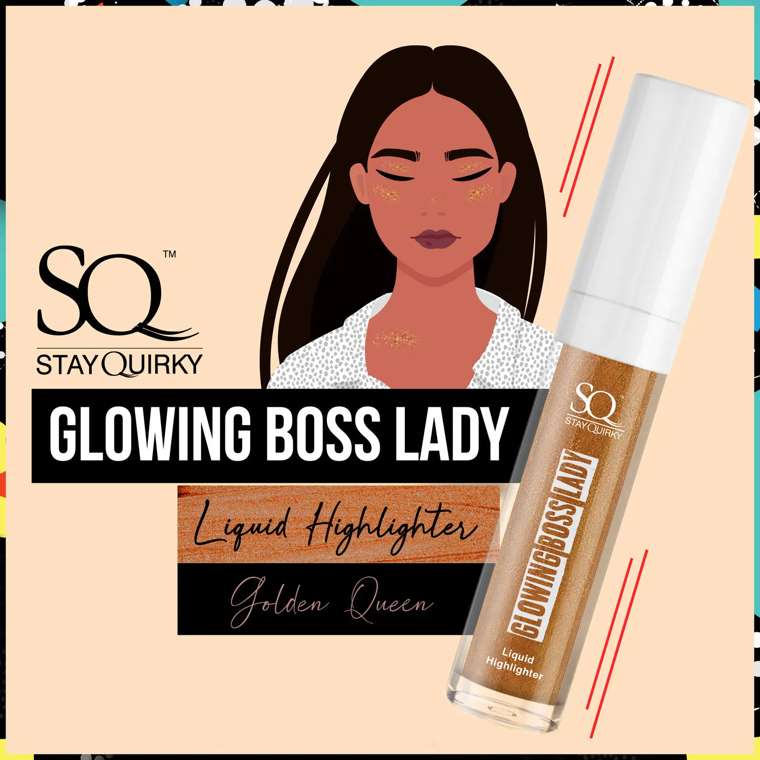 SQ Glowing Boss lady Liquid Highlighter - Golden Queen 21 (9 ml)