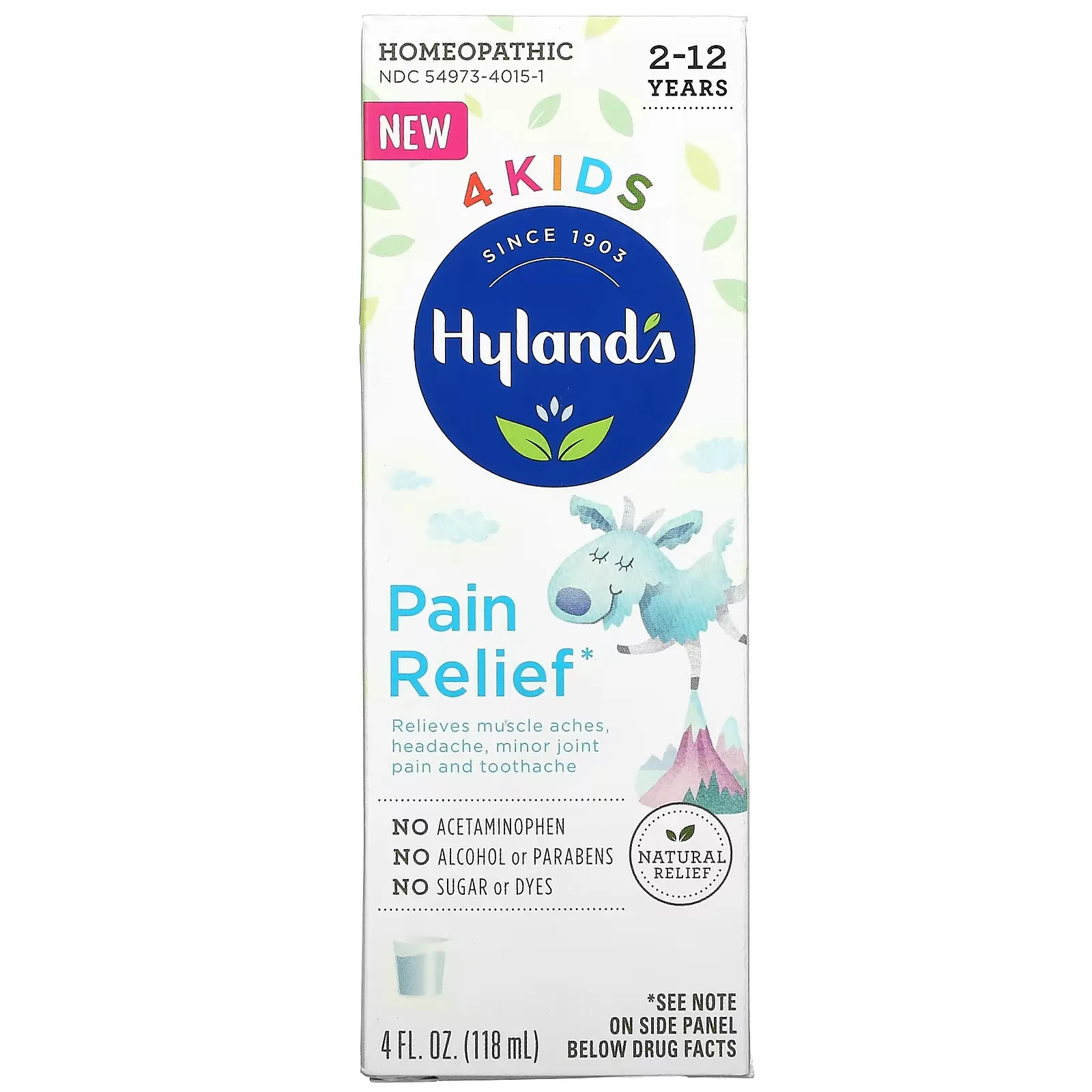 4 Kids, Pain Relief, 2-12 Years, Unflavored, 4 fl oz (118 ml)