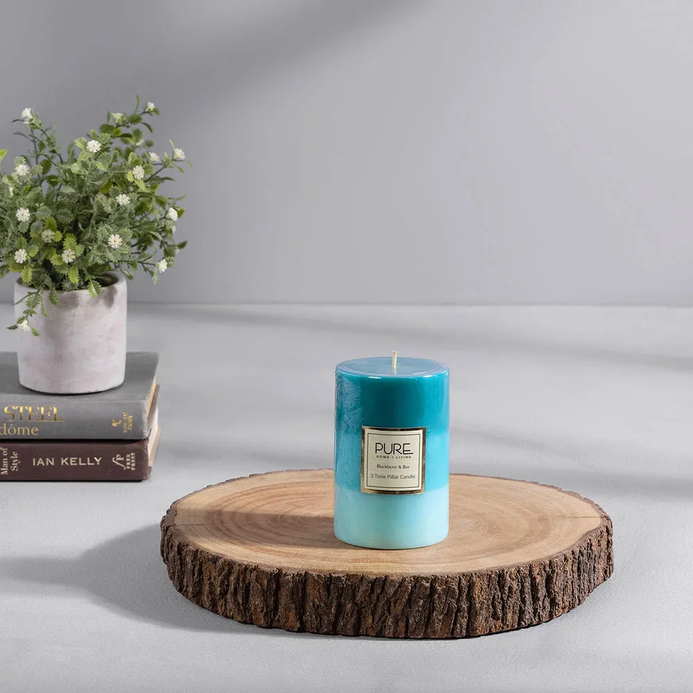 Pure Home + Living Tall Aqua Blackberry And Bay Pillar Candle (1)