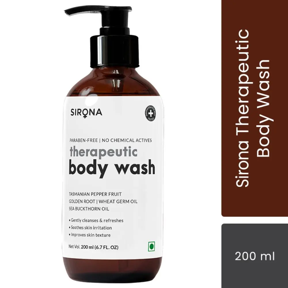 Sirona Natural Anti Fungal Therapeutic Body Wash With 5 Magical Herbs - Help Reduce Body Odor, Itching & Promotes Healthy Feet, Skin & Nails (200 ml)