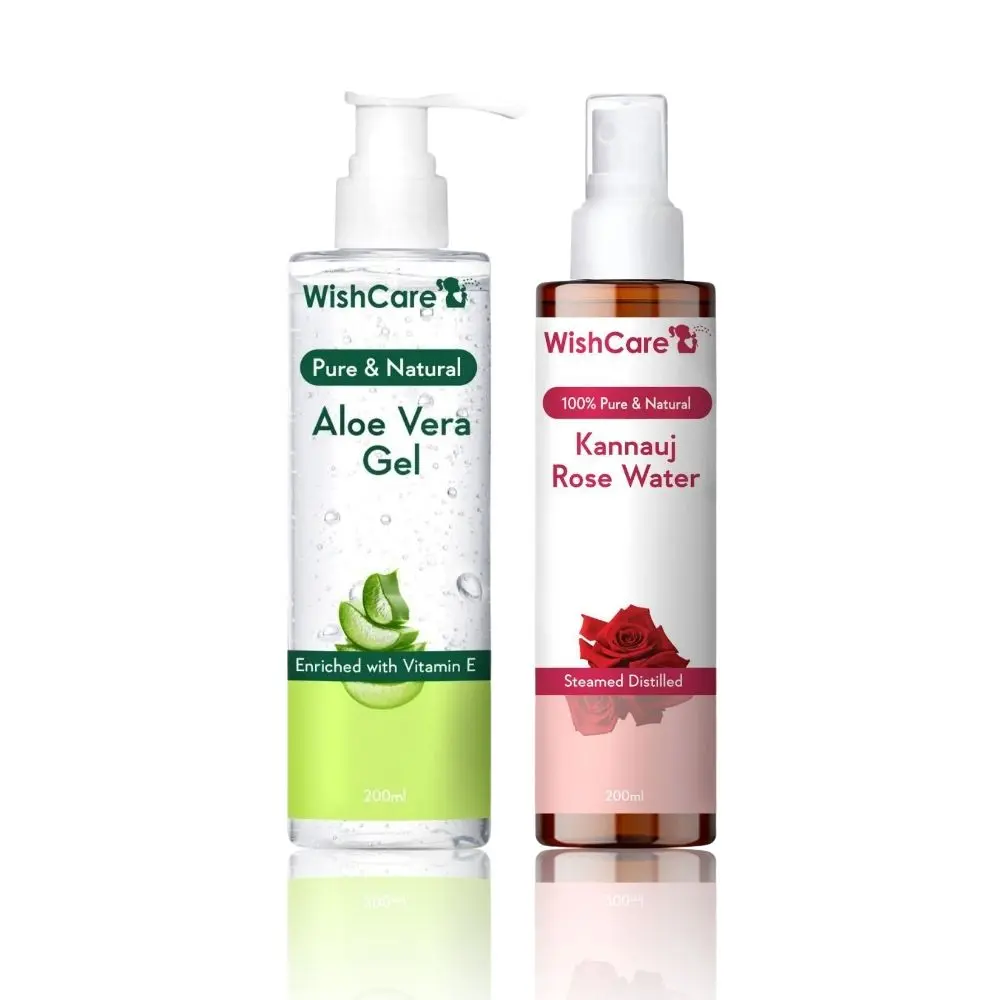 WishCare Pure & Natural Aloe Vera Gel and Rose Water