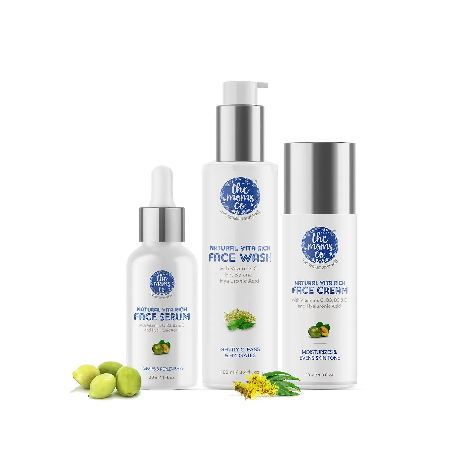 The Moms Co. Vita Rich Night Repair with Face serum (30ml), Under Eye (15 gm) and Face wash(100ml)