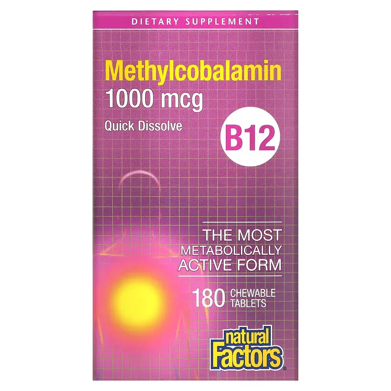 B12, Methylcobalamin, 1,000 mcg, 180 Chewable Tablets