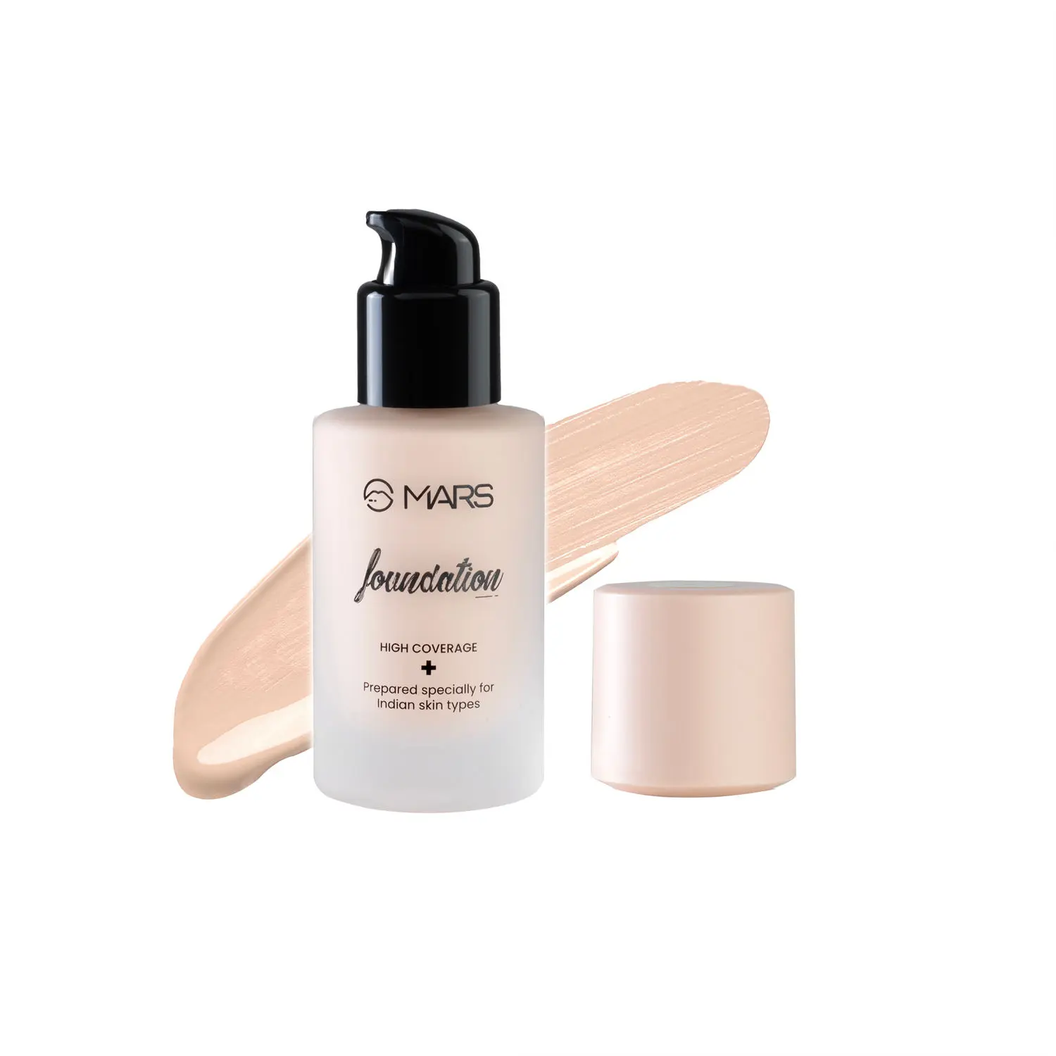 MARS Foundation with High Coverage, Blemish Free & Blendable Liquid Formula - 02 | 40ml