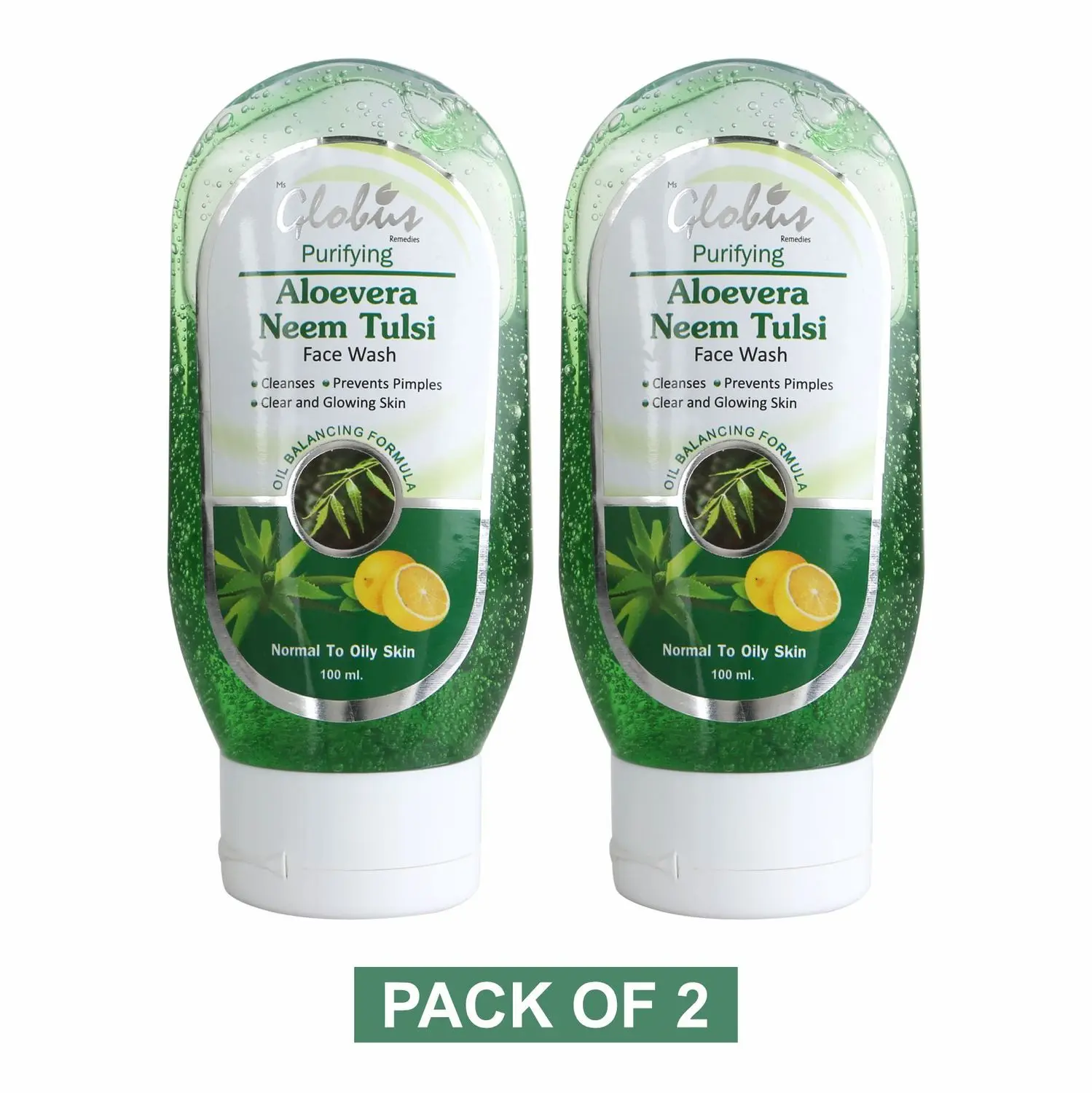 Globus Aloe & Neem Face Wash (100 ml x 2) (Pack Of 2)