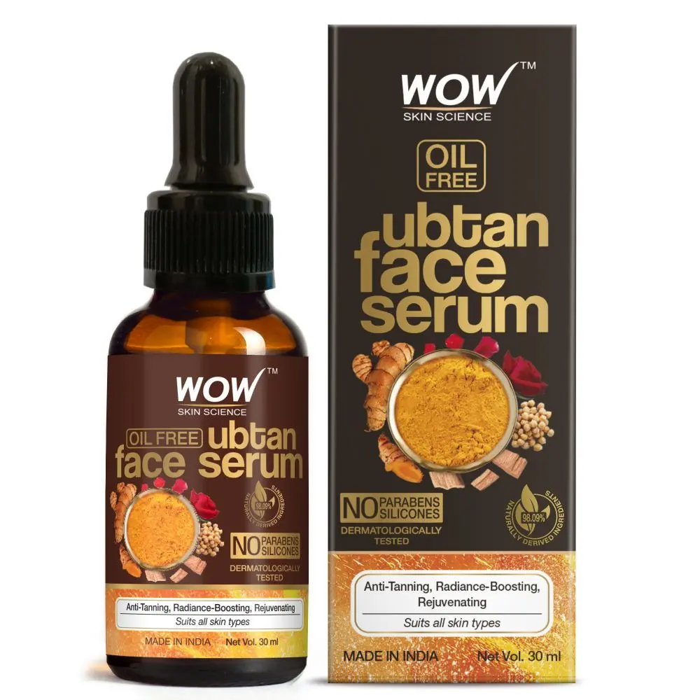 WOW Skin Science Ubtan Face Serum - OIL FREE - For Anti Tanning, Radiance Boosting, Rejuvenating Skin - No Parabens, Silicones - 30mL