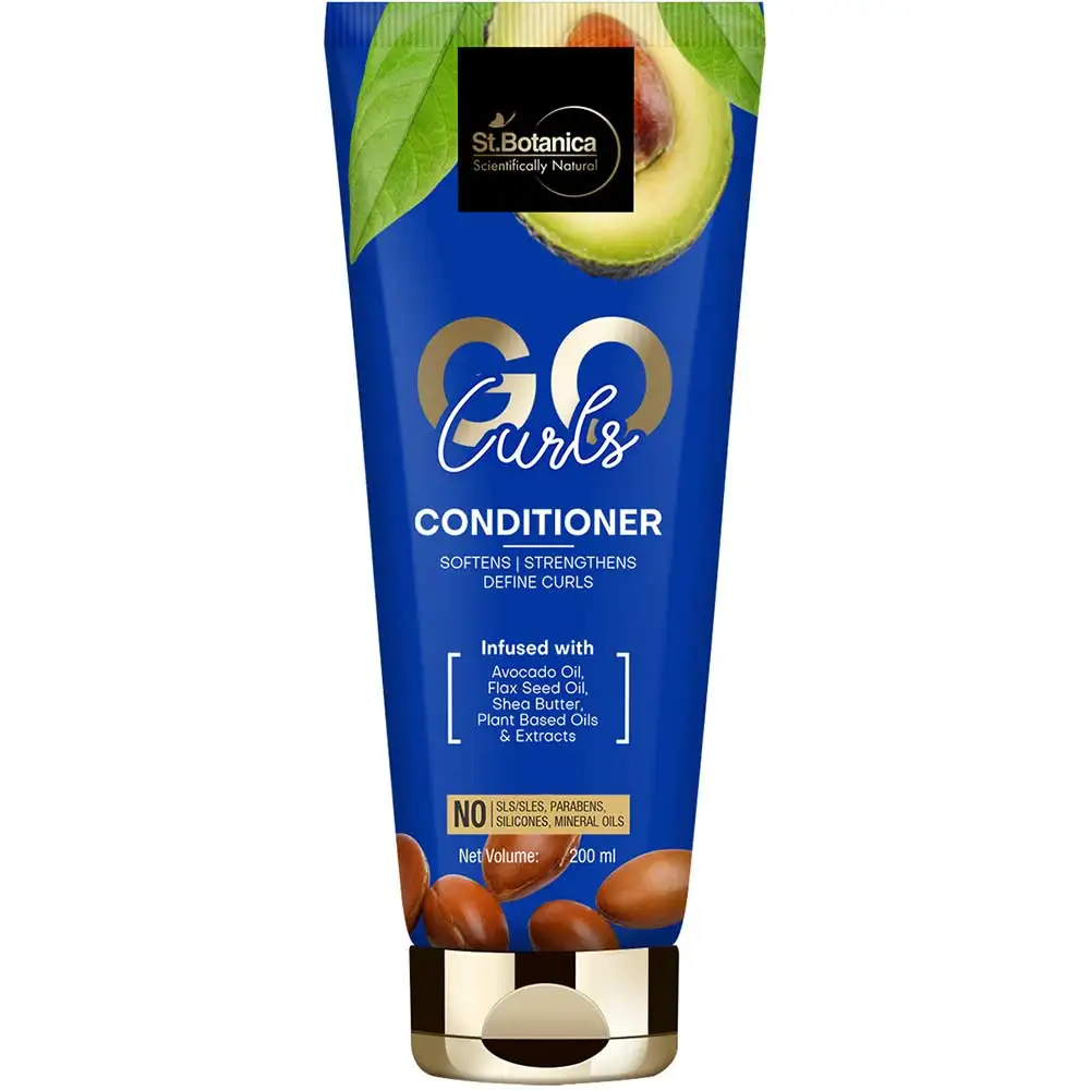 St.Botanica GO Curls Hair Conditioner,  200 ml  with Avocado Oil, Flaxseed Oil, Pea Protein