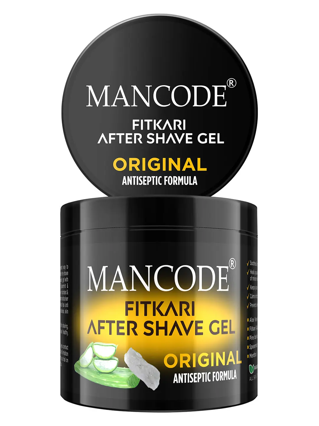 Mancode Fitkari After Shave Gel for Men Original Antiseptic Formula (100 g)