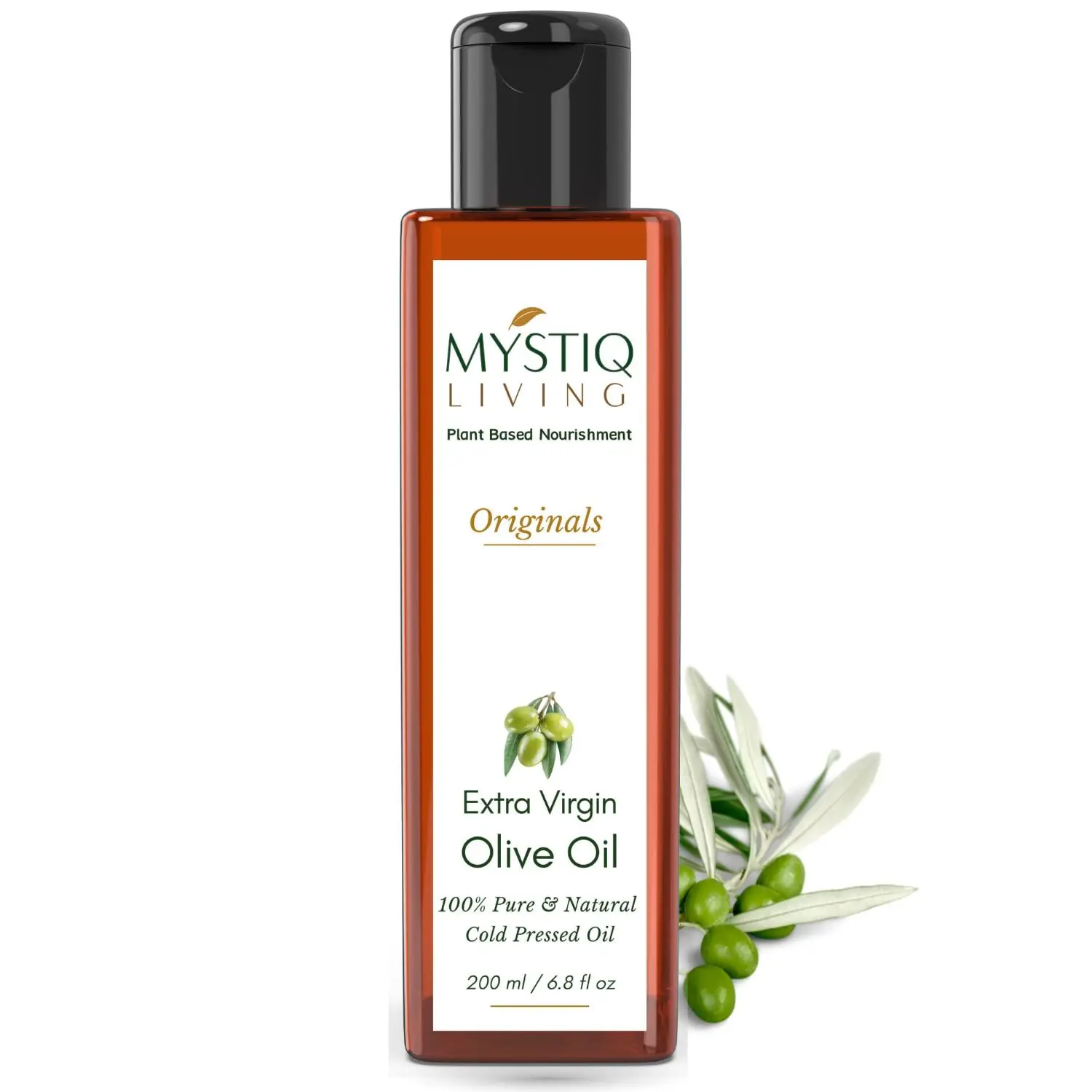 Mystiq Living Originals - Extra Virgin Olive Oil for Hair | Hair & Skin | Cold Pressed | 100% Pure and Natural -200 ML