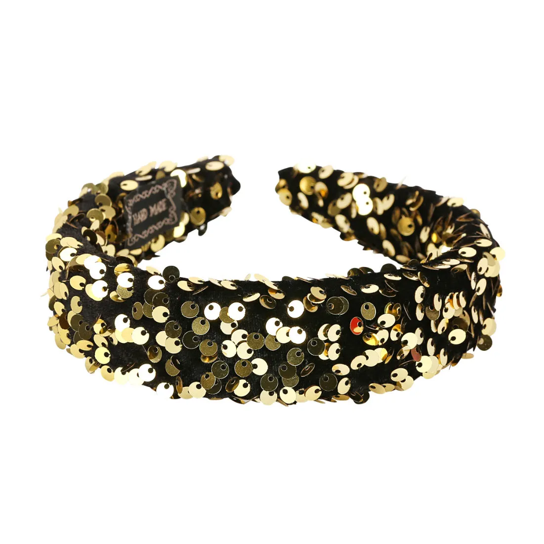 YouBella Hair Jewellery Velvet Bright And Bold Gold Head Band (YBHAIR_41359)