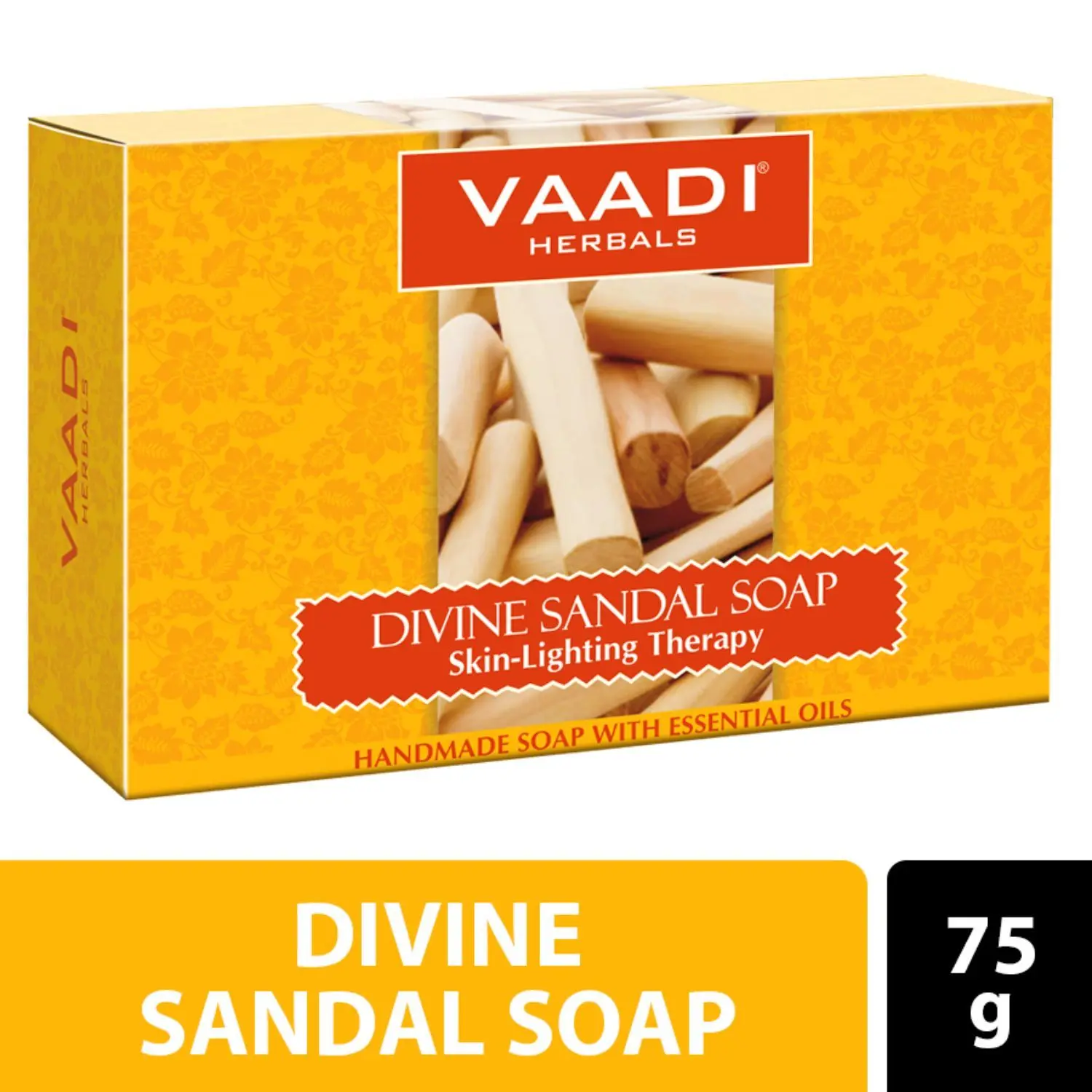 Vaadi Herbals Divine Sandal Soap with Saffron & Turmeric (75 g)